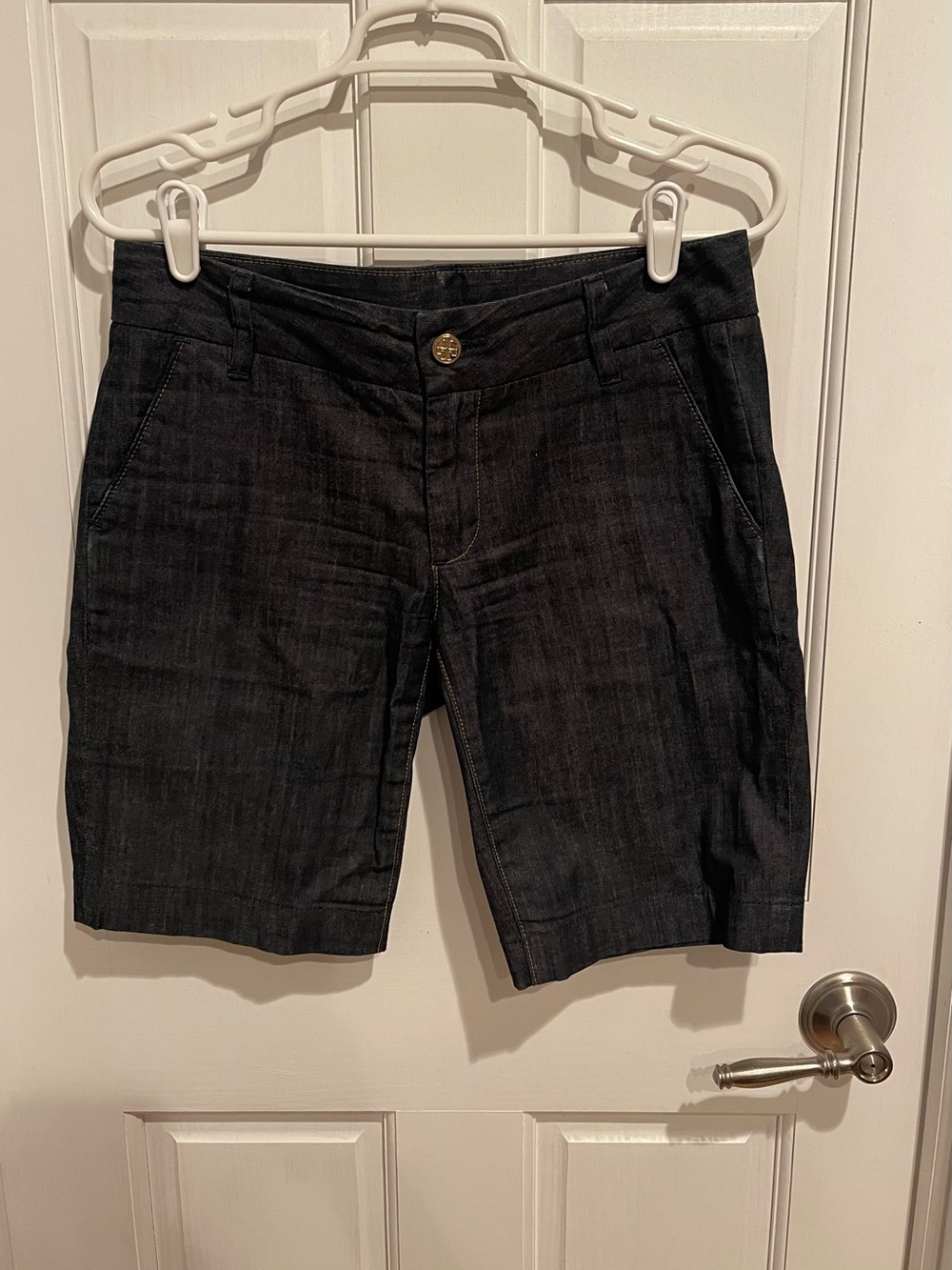 Tory Burch Dark Wash (not black) Denim Bermuda Shorts 27